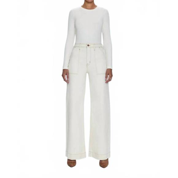 NEW PISTOLA penny utility high rise jeans in ecru